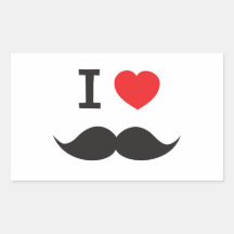 I moustache de coeur autocollants