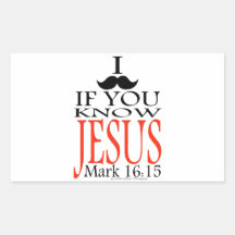 I moustache si vous connaissez Jésus Sticker Rectangulaire