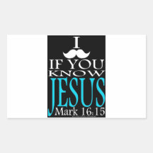 I moustache si vous connaissez Jésus Sticker Rectangulaire
