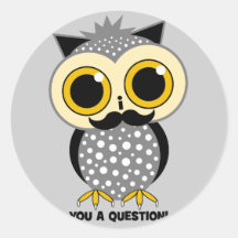 I moustache you a question owl stickers