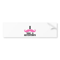I Moustache You A Question Pink Moustache Bumper Stickers