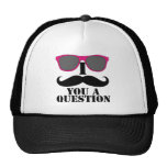 I Moustache You A Question Pink Sunglasses Mesh Hats
