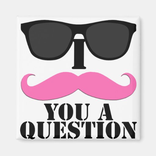I Moustache You A Question Pink with Sunglasses Magnets