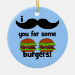 I moustache you for some burgers! ornaments