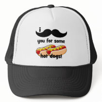I moustache you for some hot dogs! mesh hat
