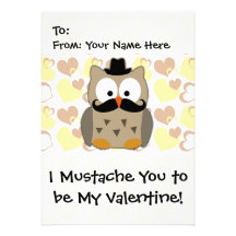 I Moustache You to be My Valentine Personalized Invitation
