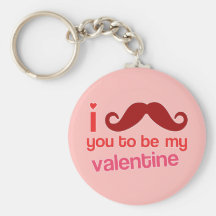 i moustache you to be my valentine keychain