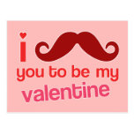 i moustache you to be my valentine postcard