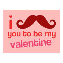 i moustache you to be my valentine postcard