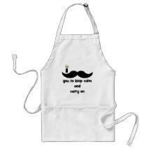 I moustache you to keep calm and carry on aprons