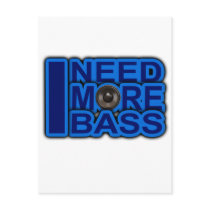 I NEED MORE BASS blue Dubstep-dnb-Club-Djay Post Cards