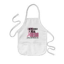 I Never Knew A Real Hero AUNT (Breast Cancer) Apron