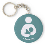 I Nurse Pro-Breastfeeding Icon (Teal) Keychains