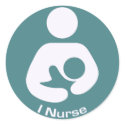 I Nurse Pro-Breastfeeding Icon (Teal) stickers