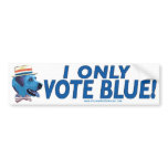 I Only Vote Blue Bumper Sticker  bumper stickers