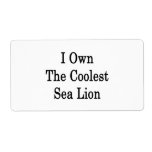I Own The Coolest Sea Lion Shipping Label