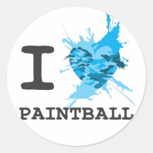 I Paintball de coeur Adhésif Rond