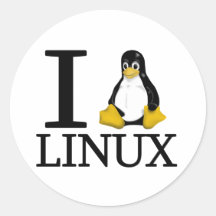 I Penguin Linux 2 Round Sticker