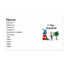 I Play Baseball Business Card