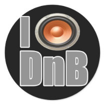 I PLAY DnB Drum and Bass music shirts and gear Round Stickers