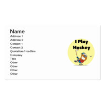 I Play Hockey Tshirts and Gifts Business Card Template