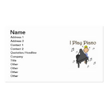 I Play Piano T-shirts and Gifts Business Card