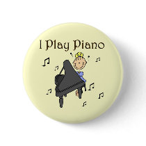 I Play Piano T-shirts and Gifts Pin