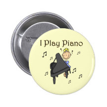 I Play Piano T-shirts and Gifts Pin