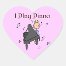 I Play Piano T-shirts and Gifts Sticker