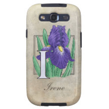 I pour le monogramme floral d'iris étuis galaxy SIII