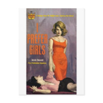 I Prefer Girls - 60s lesbian pulp novel Postcard