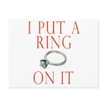 I Put a Ring on It Groom Engagement Postcard