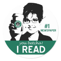 I Read Papers Round Stickers