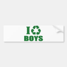 I Recycle Boys Bumper Sticker