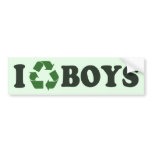 I Recycle Men Boys Bumper Sticker