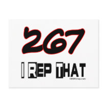 I Rep That 267 Area Code Post Card