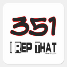 I Rep That 351 Area Code Sticker