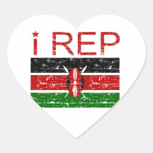I représentant Kenya Autocollants En Cœur