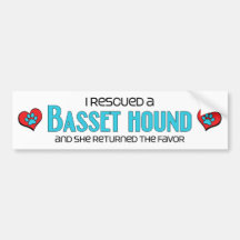 I Rescued a Basset Hound (Female Dog) Bumper Sticker