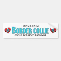 I Rescued a Border Collie (Male Dog) Bumper Stickers