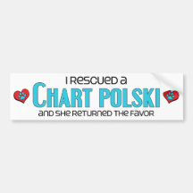 I Rescued a Chart Polski (Female Dog) Bumper Stickers