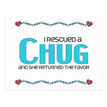 I Rescued a Chug (Female) Dog Adoption Design Post Cards