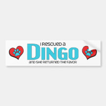 I Rescued a Dingo (Female Dog) Bumper Sticker