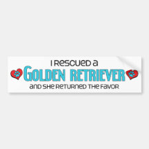 I Rescued a Golden Retriever (Female Dog) Bumper Sticker