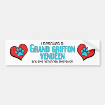 I Rescued a Grand Griffon Vendéen (Female Dog) Bumper Sticker