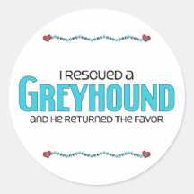 I Rescued a Greyhound (Male Dog) Sticker