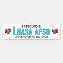 I Rescued a Lhasa Apso (Male Dog) Bumper Stickers