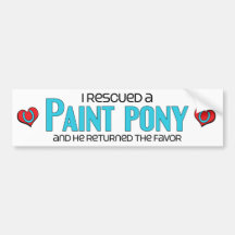 I Rescued a Paint Pony (Male Pony) Bumper Stickers