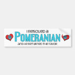 I Rescued a Pomeranian (Male Dog) Bumper Sticker