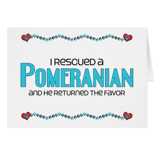 I Rescued a Pomeranian (Male Dog) Greeting Cards